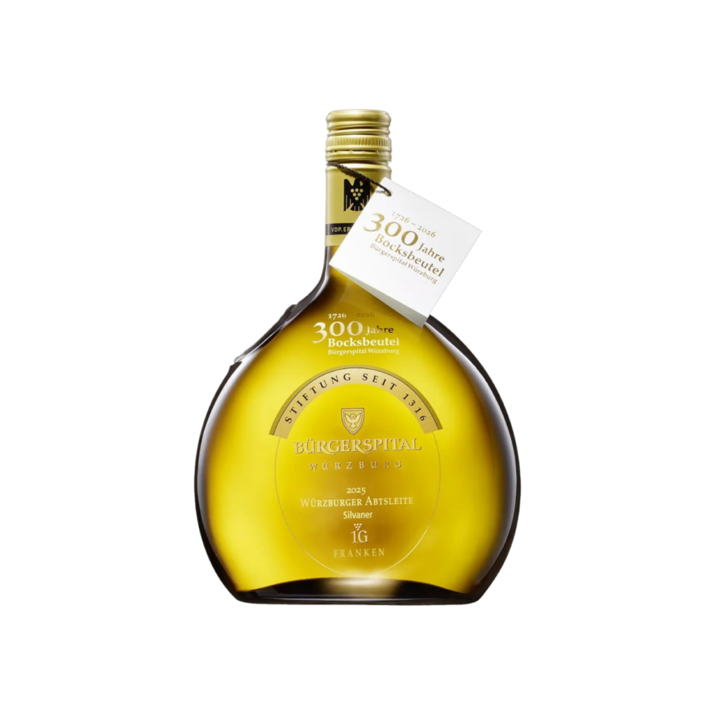 bocksbeutel-jubileum-silvaner-2025-buergerspital-abtsleite